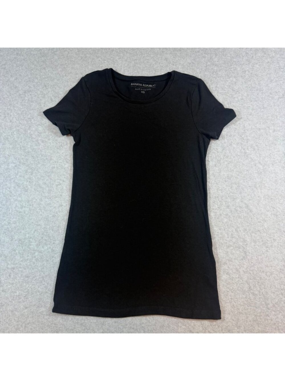 Banana Republic Women’s XS Black Crew Neck T-Shirt Stretch Modal Blend Short Sle